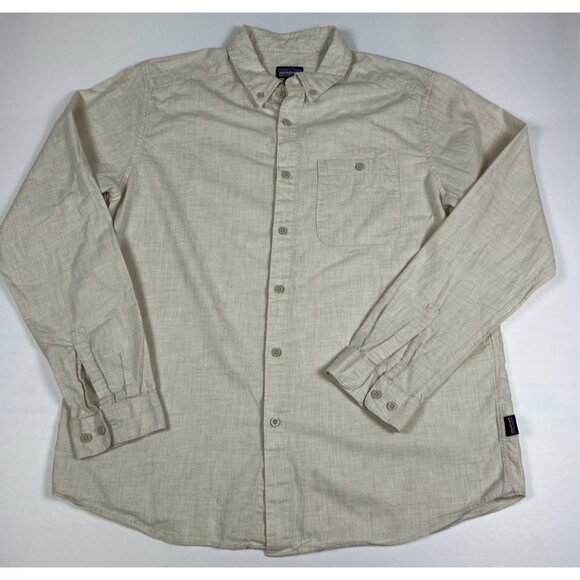 Patagonia Other - Patagonia Men's Large Linen Organic Cotton Long Sleeve Button Up Shirt Beige